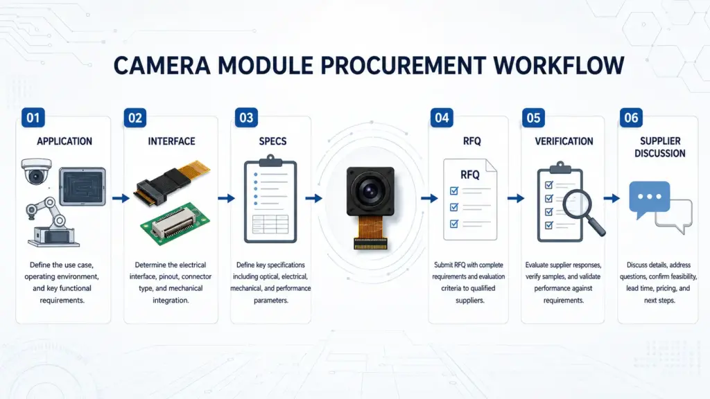 How to Choose a Camera Module Manufacturer in China for Custom OEM Projects 1 Flowchart for choosing a China camera module manufacturer
