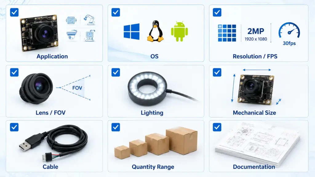 Checklist of information to prepare before requesting a 2MP USB 3.0 camera module quote