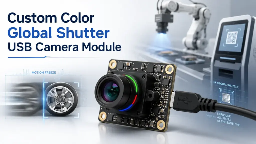 Plan a custom USB global shutter camera module for motion-sensitive imaging projects. Review key specs, customization options, and RFQ details to send for engineering review.