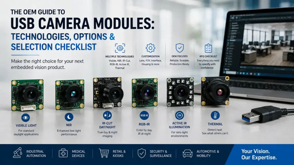 Evaluate low light USB camera module options for embedded vision projects. Compare selection factors, USB/UVC checks, customization questions, and RFQ details before contacting Supertek.