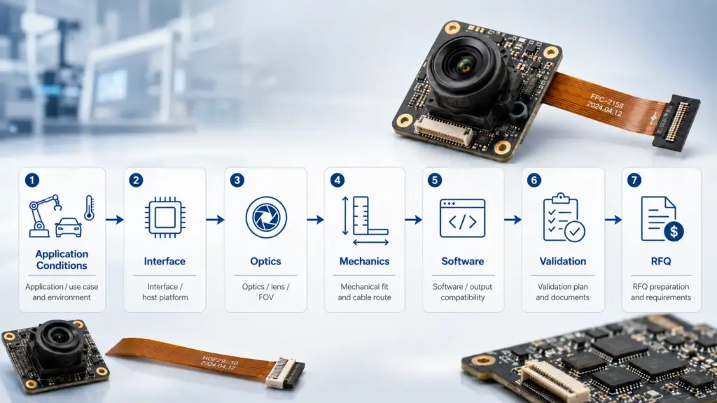 OEM Digital Camera Module: Selection, Interface, Customization, and RFQ Guide 1 Flowchart for choosing an OEM digital camera module before RFQ