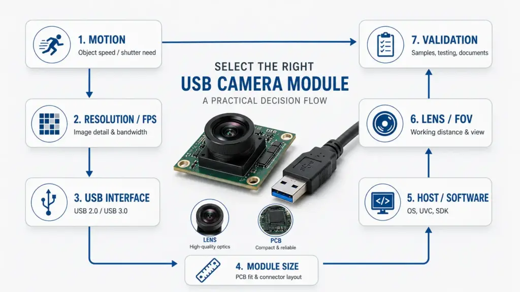 Global Shutter USB Camera Module Manufacturer for OEM and Embedded Vision Projects 2 USB global shutter camera module selection matrix