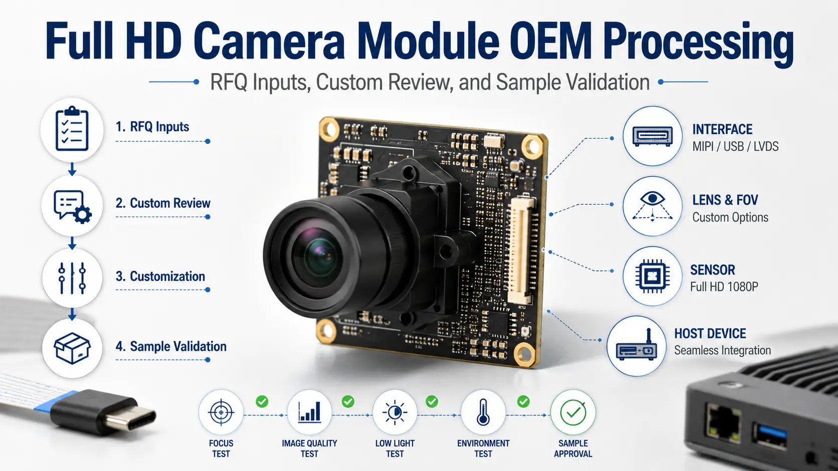Full HD Camera Module OEM Processing: RFQ Inputs, Custom Review, and Sample Validation