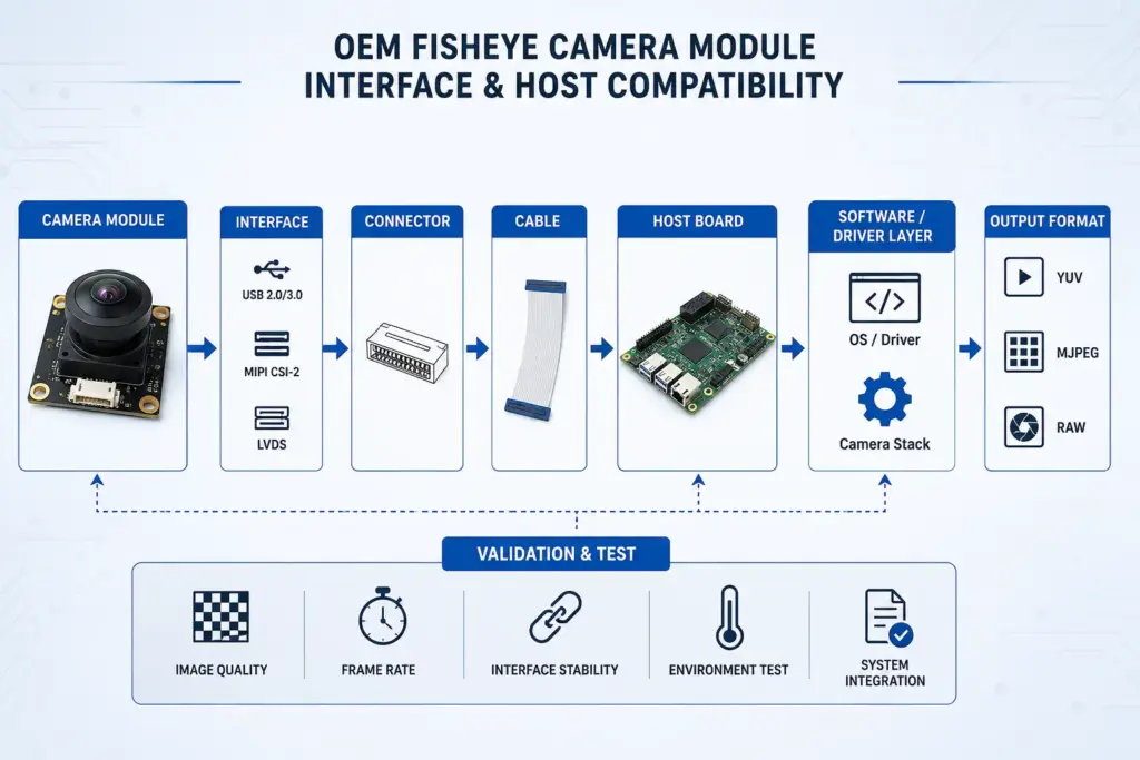OEM Fisheye Video Camera Module Processing: RFQ and Selection Guide 3
Camera module interface and host compatibility checklist for OEM projects