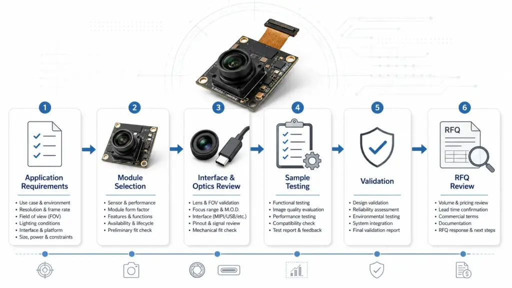 
Flowchart of RFQ inputs for a custom high-speed USB camera module